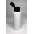100ml White Cylinder Bottle with Black Flip Top Cap
